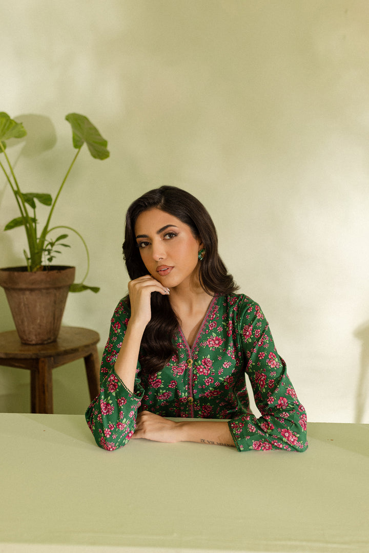 Green Pearl 2pc - Printed Khaddar Dress - BATIK