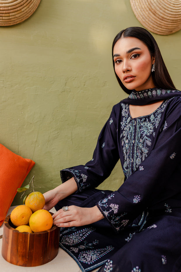 Sarang 3Pc - Embroidered Karandi Dress - BATIK