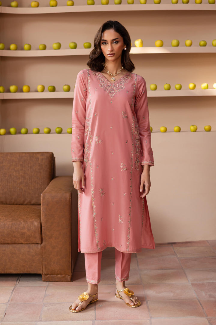 Pink Lilly 2Pc- Embroidered Lawn Dress