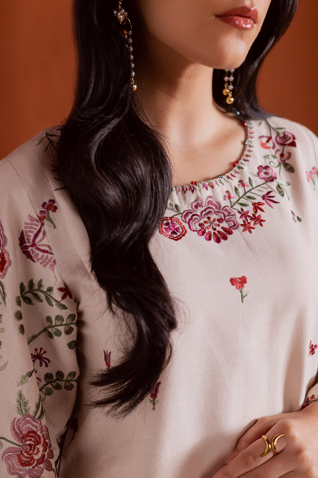 Colours 2Pc - Embroidered Khaddar Dress