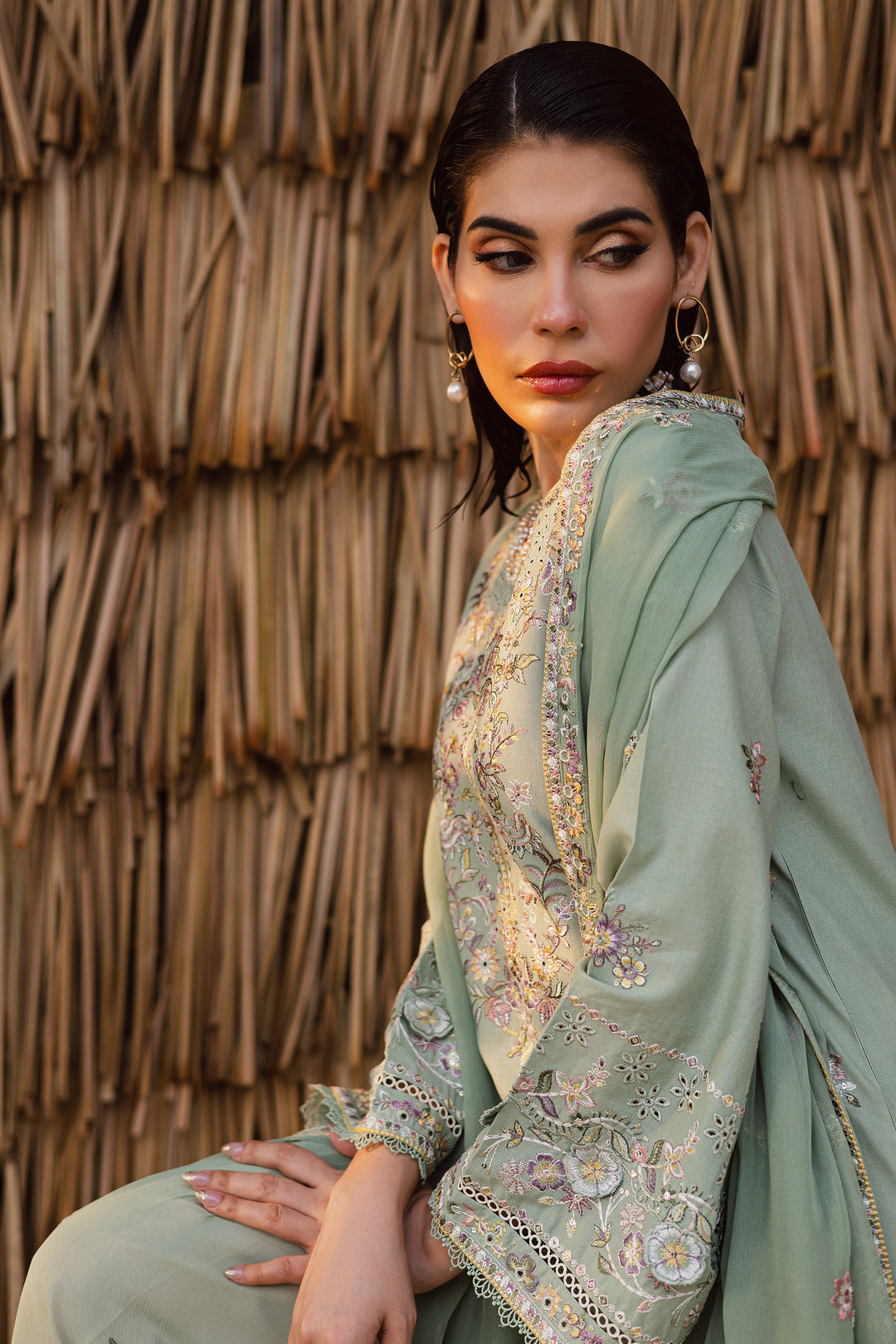 Brandon 3Pc - Embroidered Khaddar Dress