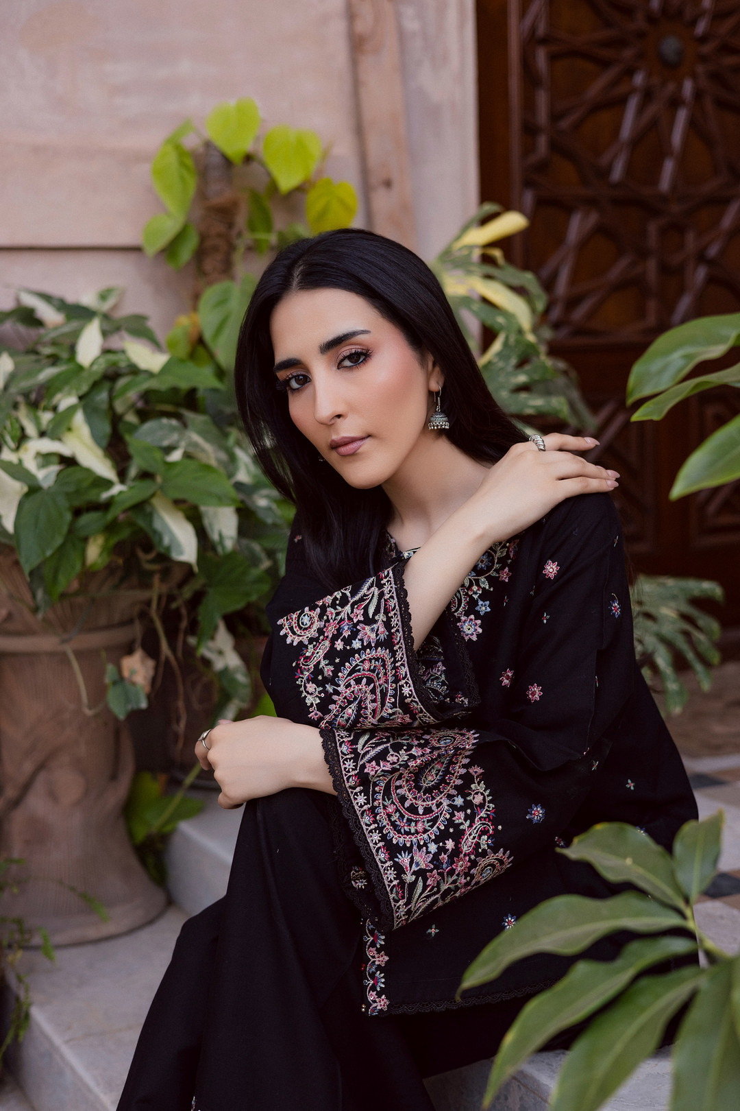 Riha 2Pc - Embroidered Khaddar Dress