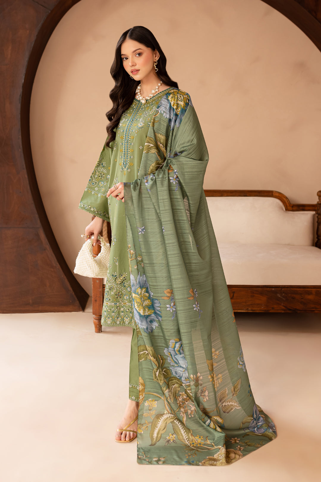 Ireland 3Pc - Embroidered Lawn Dress