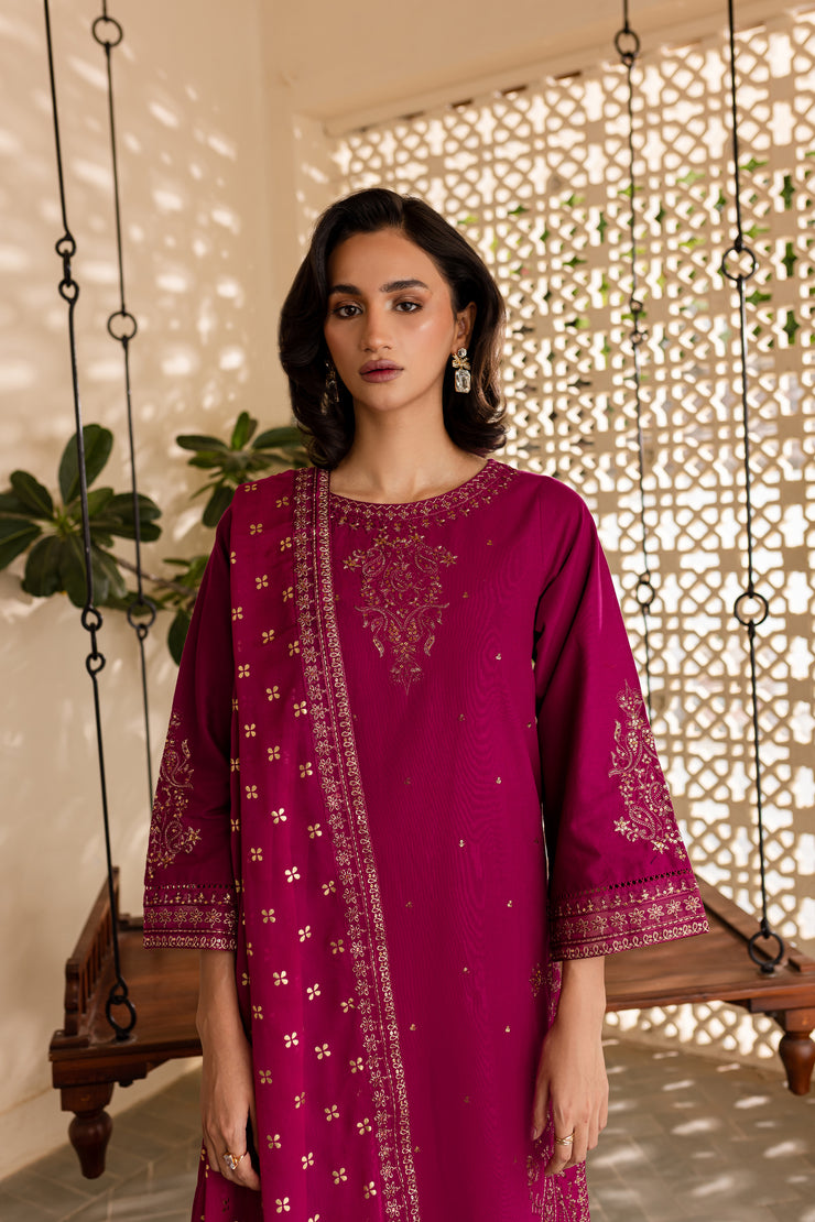 Uneza 3Pc - Embroidered Khaddar Dress - BATIK