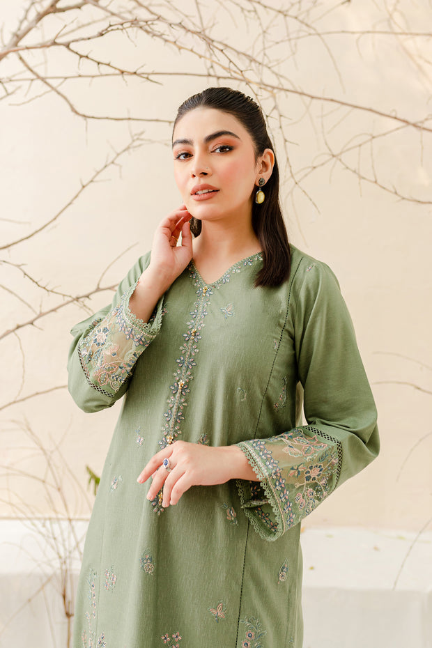 Avena 2Pc - Embroidered Karandi Dress - BATIK