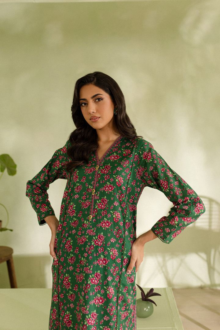 Green Pearl 2pc - Printed Khaddar Dress - BATIK