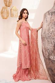 Pink Zerwish 3Pc - Embroidered Luxe PRET - BATIK