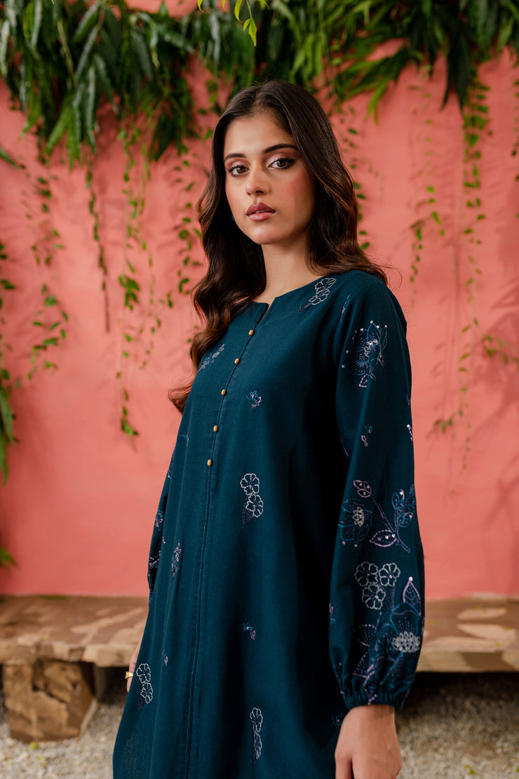 Willow 2Pc - Embroidered Khaddar Dress - BATIK