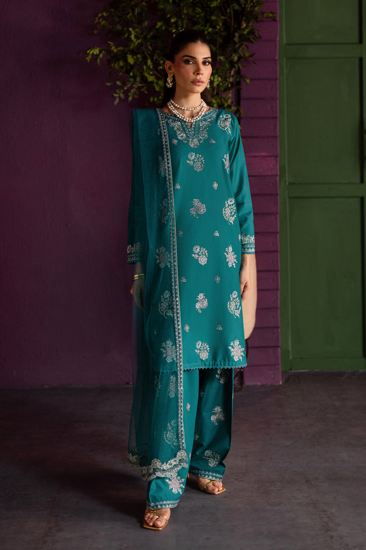 Aks 3Pc - Embroidered Solid Dress - BATIK