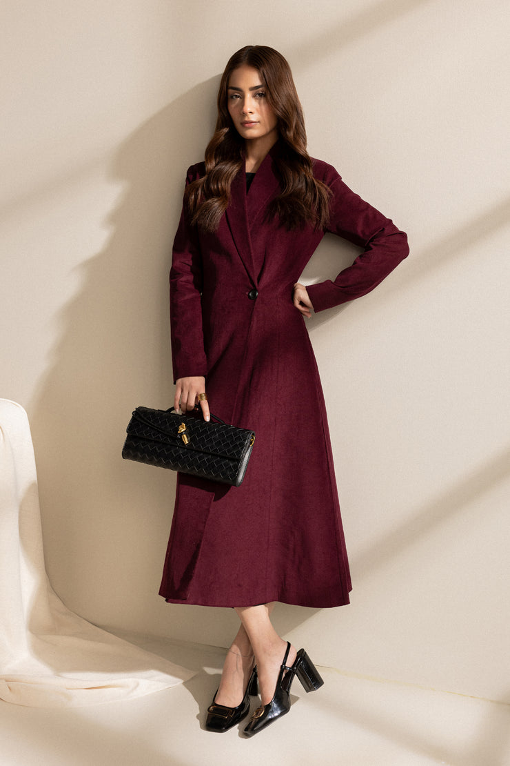 Georgina Burgundy | Long Coat