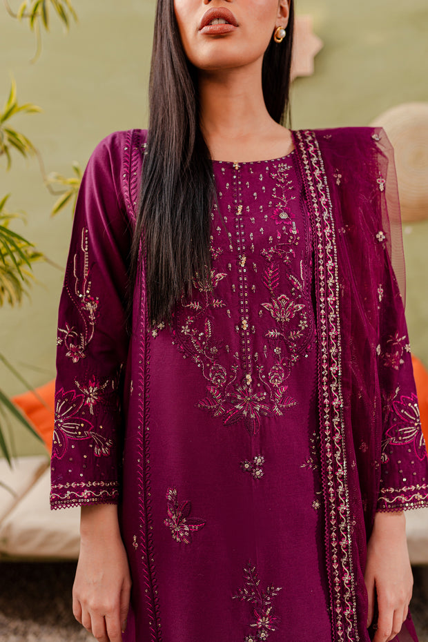 Muscat 3Pc - Embroidered Khaddar Dress - BATIK