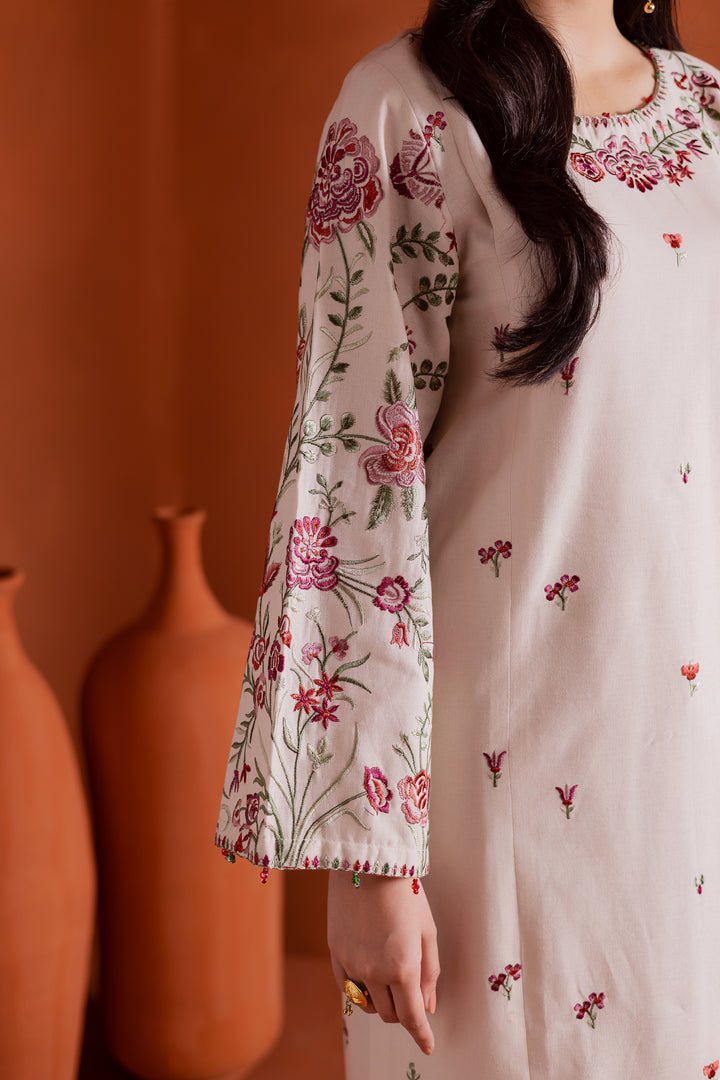 Colours 2Pc - Embroidered Khaddar Dress