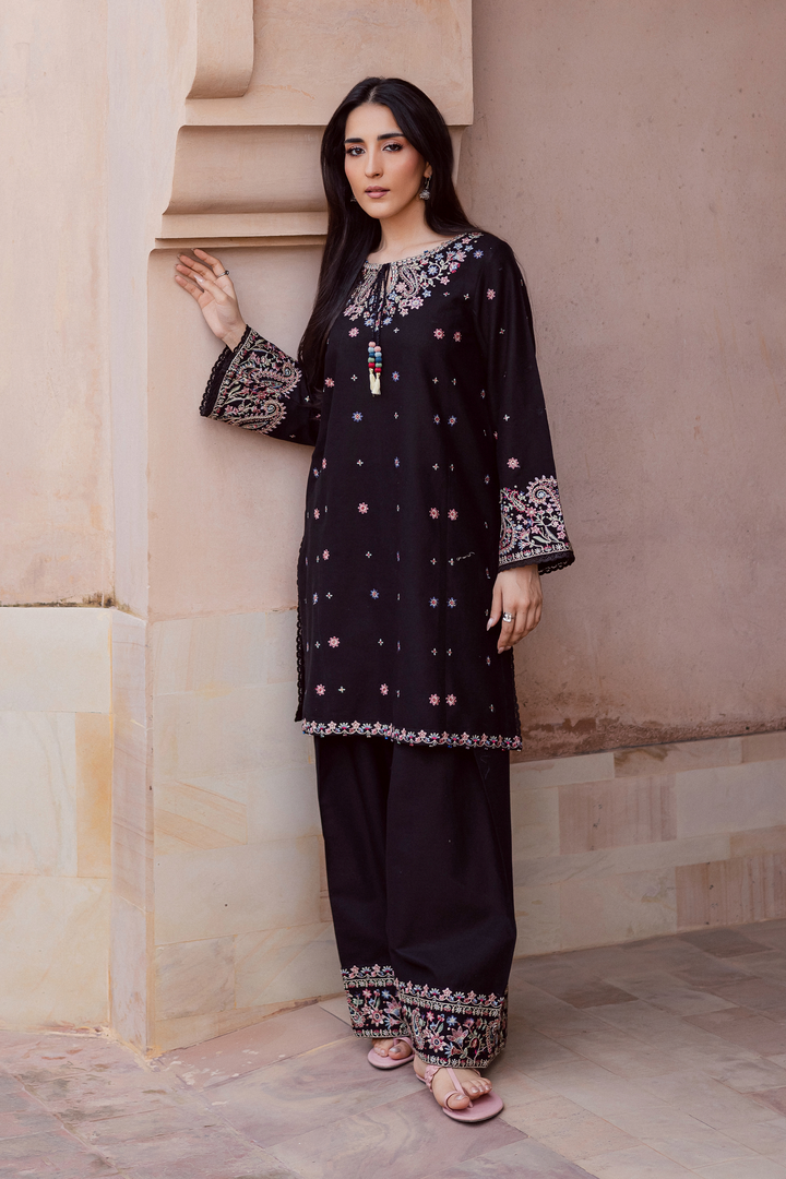 Riha 2Pc - Embroidered Khaddar Dress