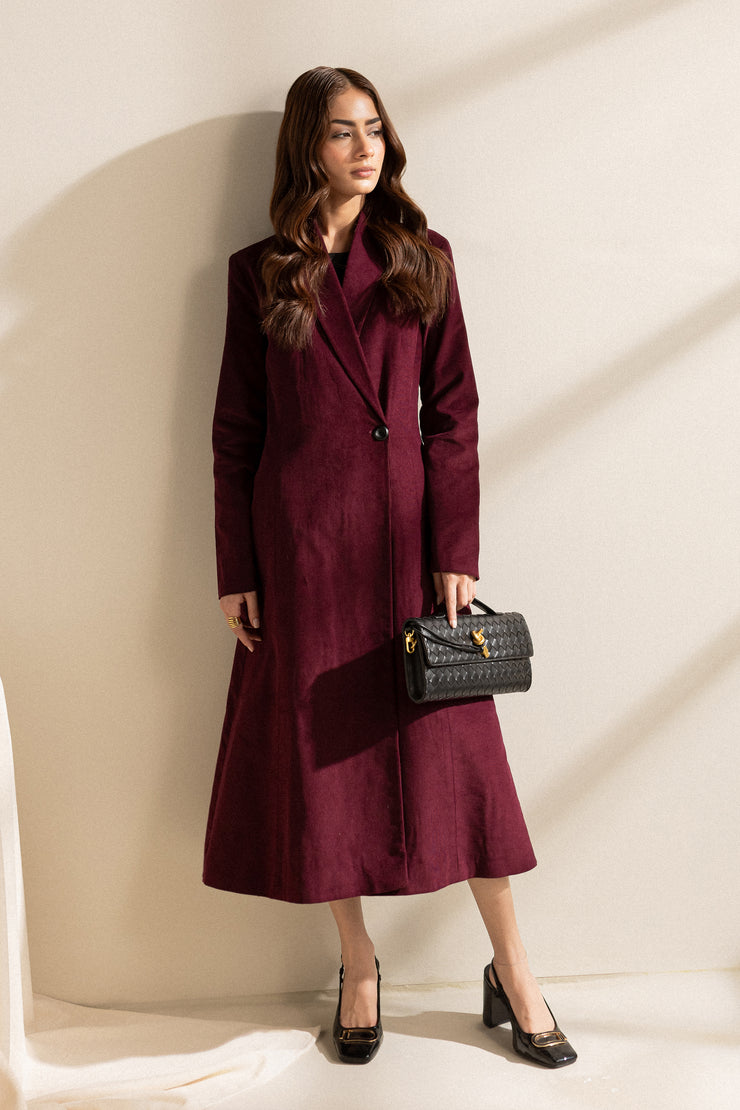 Georgina Burgundy | Long Coat