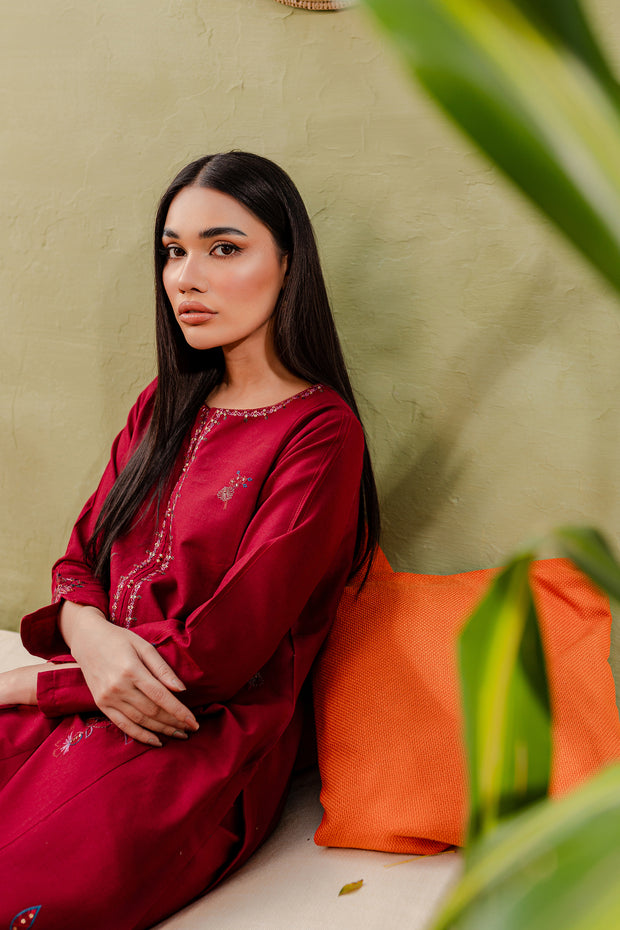 Parel 2Pc - Embroidered Khaddar Dress - BATIK