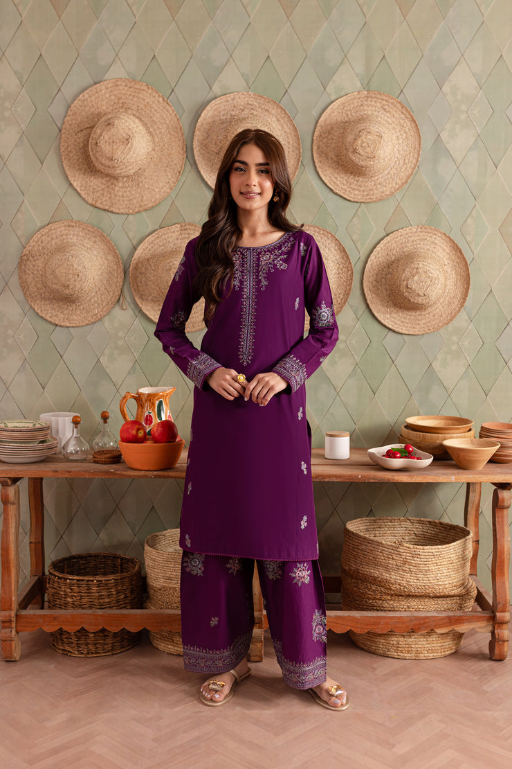 Purple Raina 2Pc - Embroidered Lawn Dress - BATIK