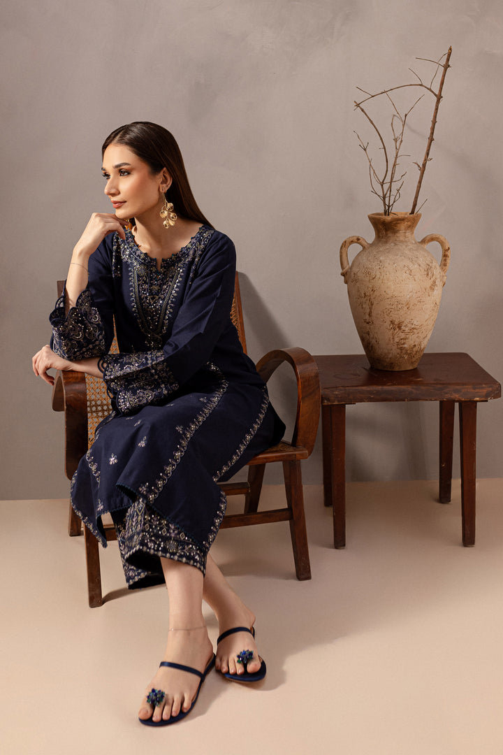 Rhea 2Pc - Embroidered Khaddar Dress - BATIK