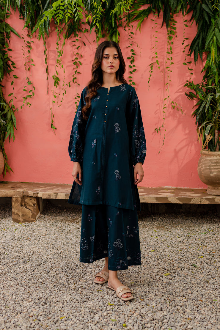 Willow 2Pc - Embroidered Khaddar Dress - BATIK