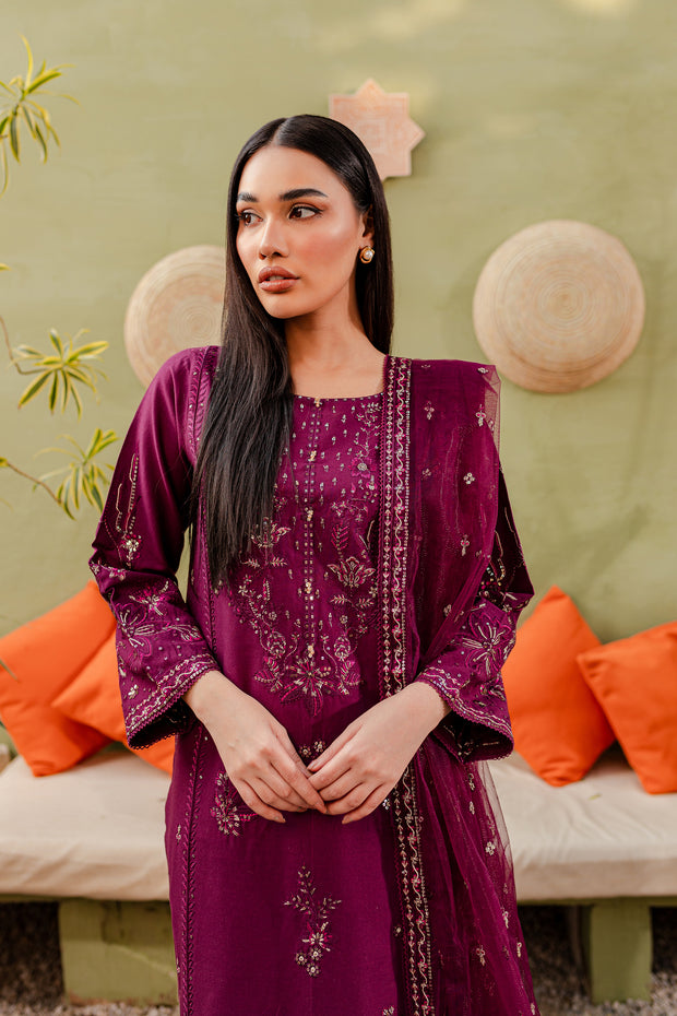 Muscat 3Pc - Embroidered Khaddar Dress - BATIK