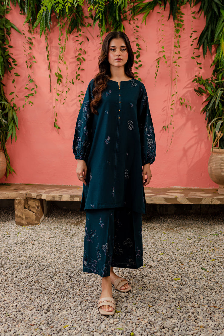 Willow 2Pc - Embroidered Khaddar Dress - BATIK