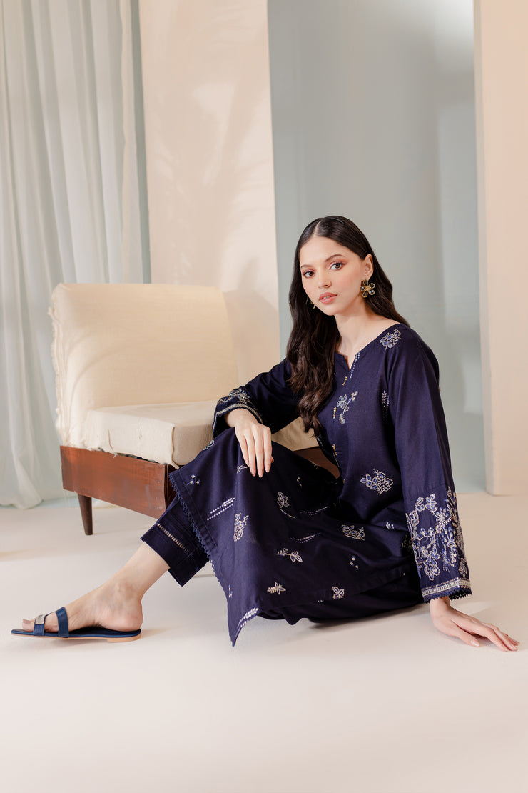 Raina 2Pc - Embroidered Karandi Dress - BATIK