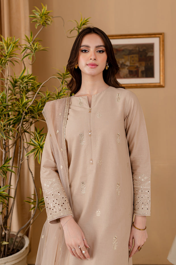 Aaira 3Pc - Embroidered Khaddar Dress