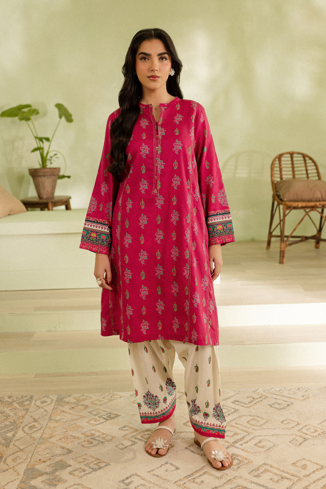 Ayna 2Pc - Printed Khaddar Dress - BATIK