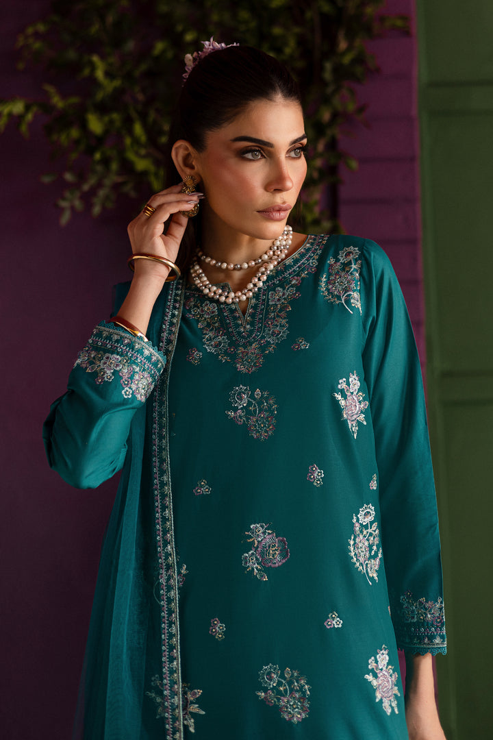Aks 3Pc - Embroidered Solid Dress - BATIK