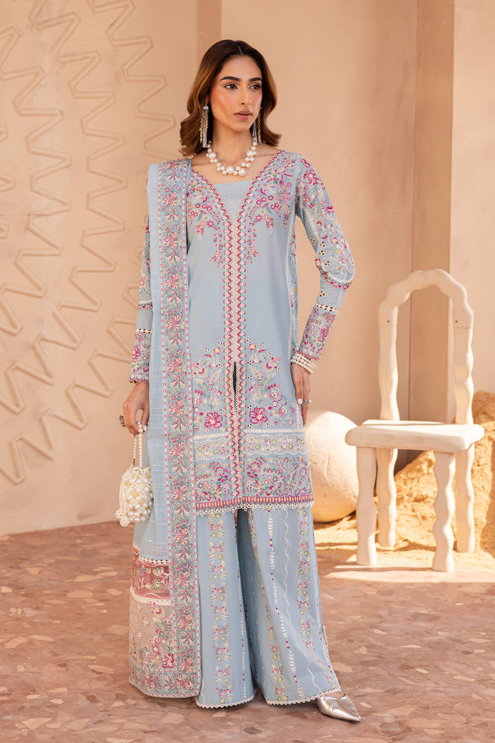 Emeera 3Pc - Embroidered Luxe Pret