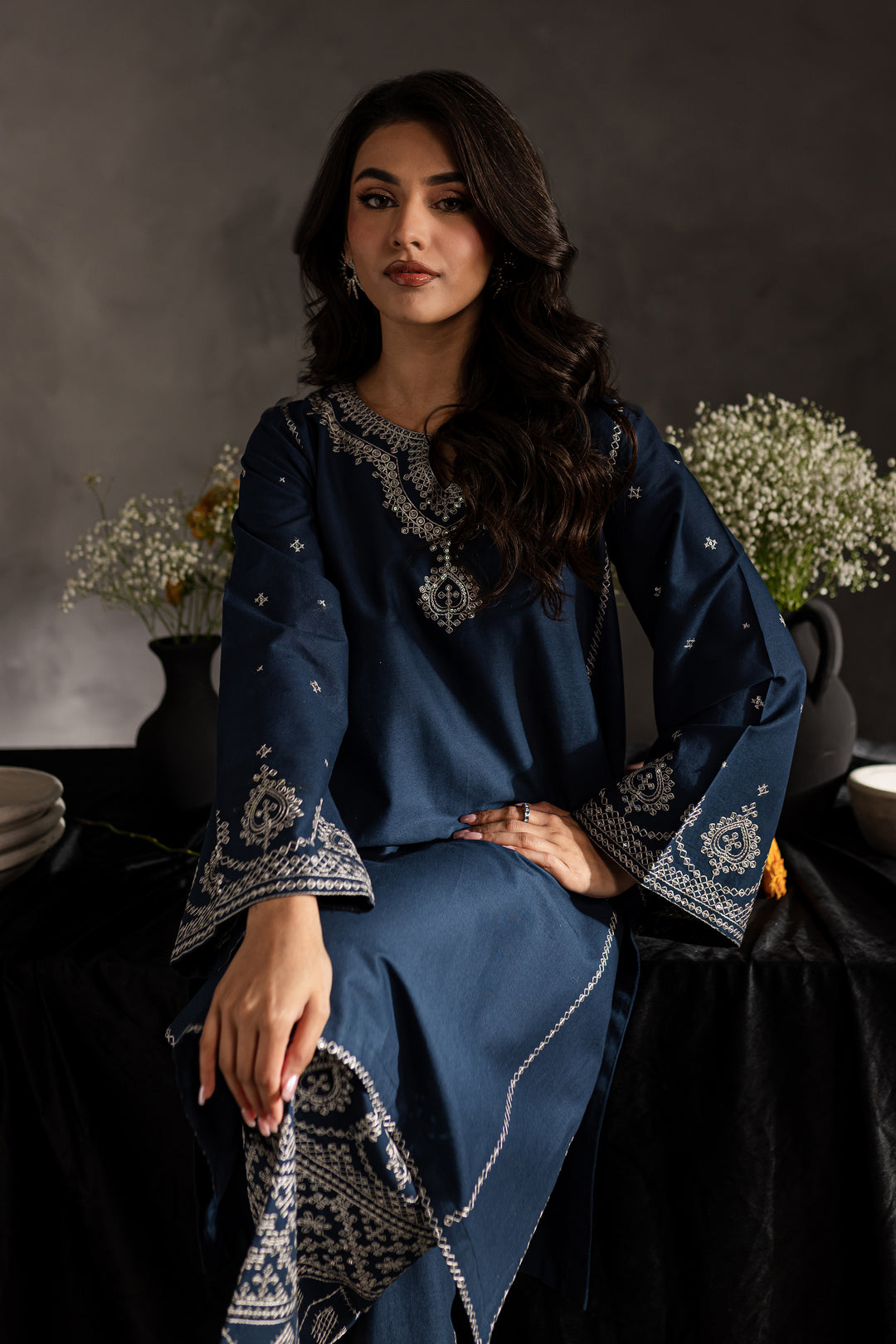 Jiya 2pc - Embroidered Khaddar dress - BATIK