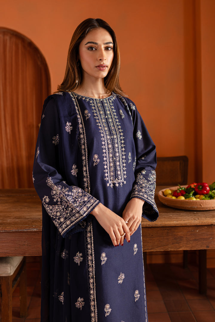 Night Fury 3Pc - Embroidered Khaddar Dress - BATIK