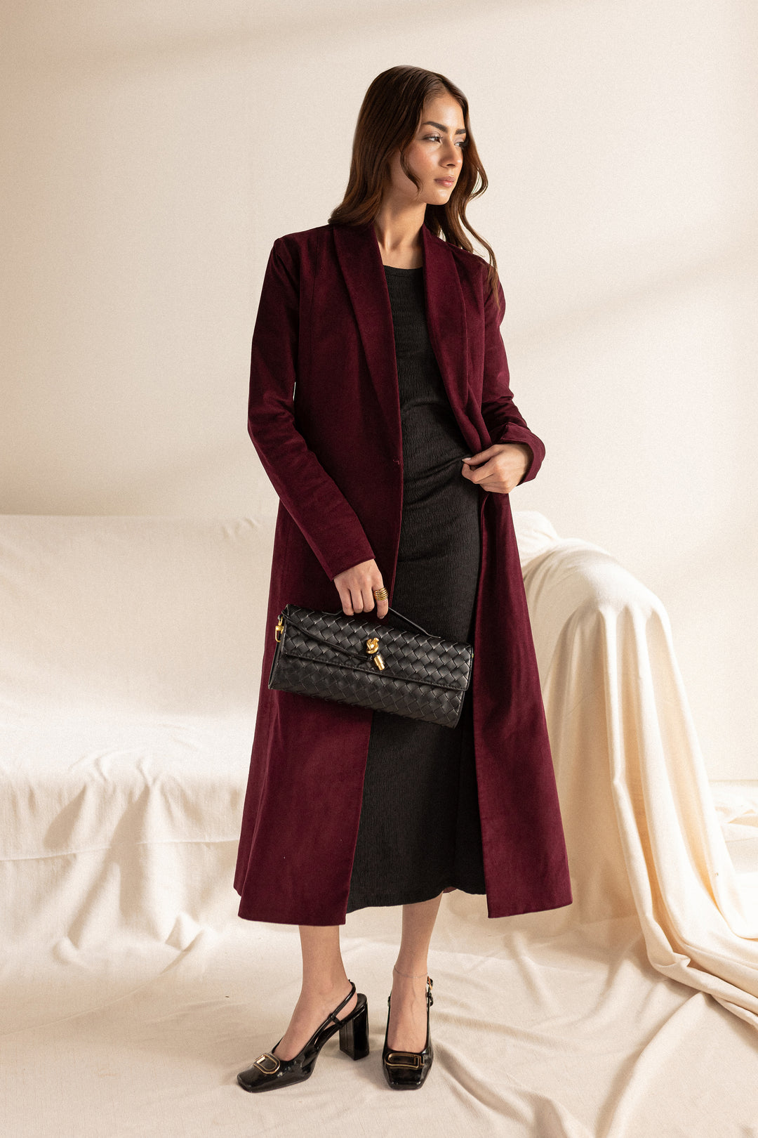 Georgina Burgundy | Long Coat - BATIK