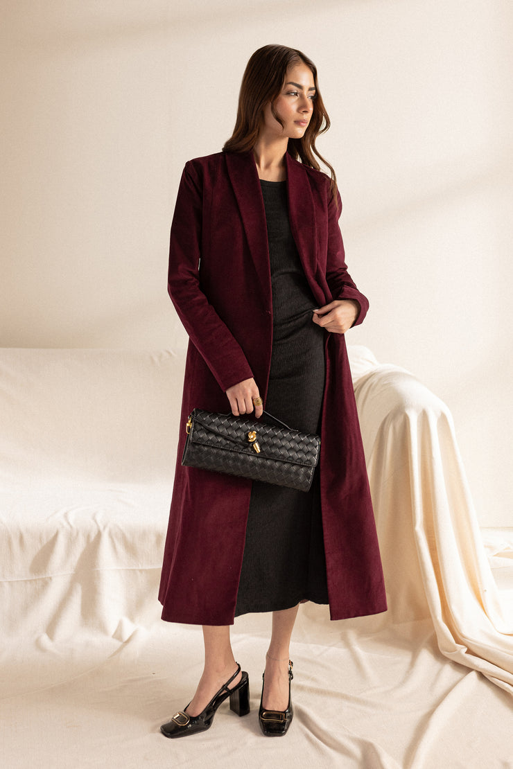 Georgina Burgundy | Long Coat