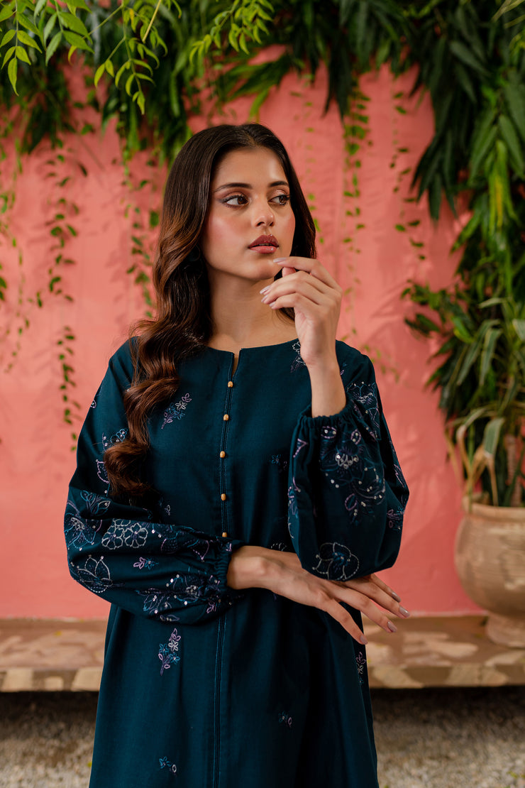Willow 2Pc - Embroidered Khaddar Dress - BATIK