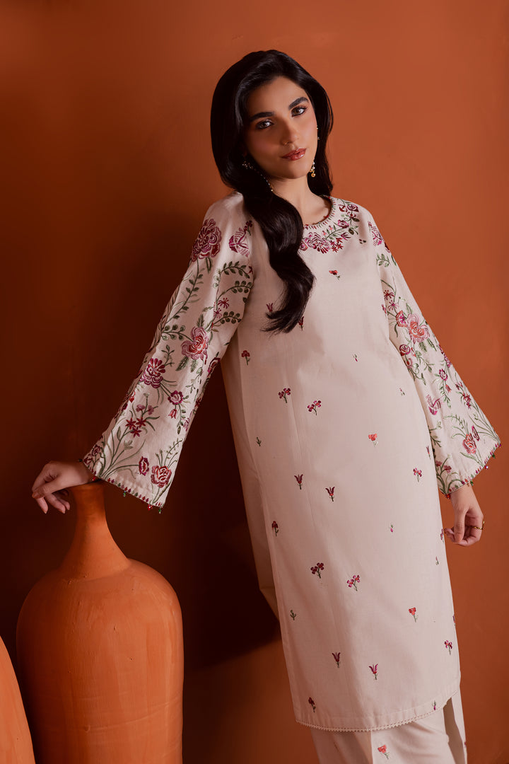 Colours 2Pc - Embroidered Khaddar Dress