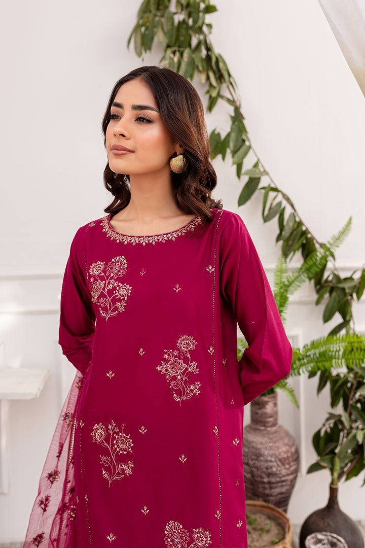 Sakura 3pc - Embroidered Lawn Dress - BATIK