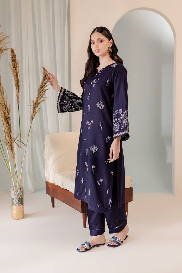 Raina 2Pc - Embroidered Karandi Dress - BATIK