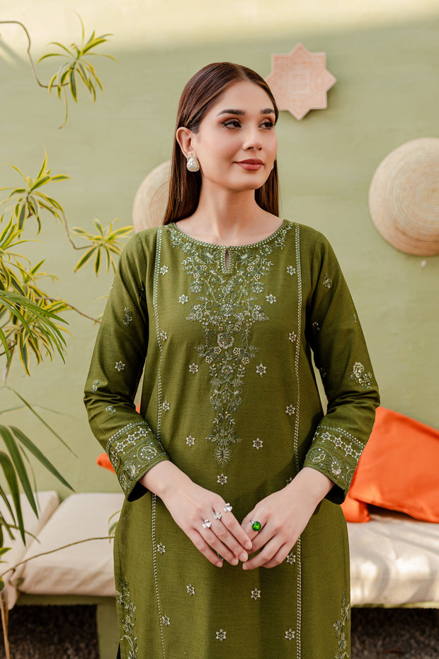 Kaymi 2Pc - Embroidered Karandi Dress - BATIK