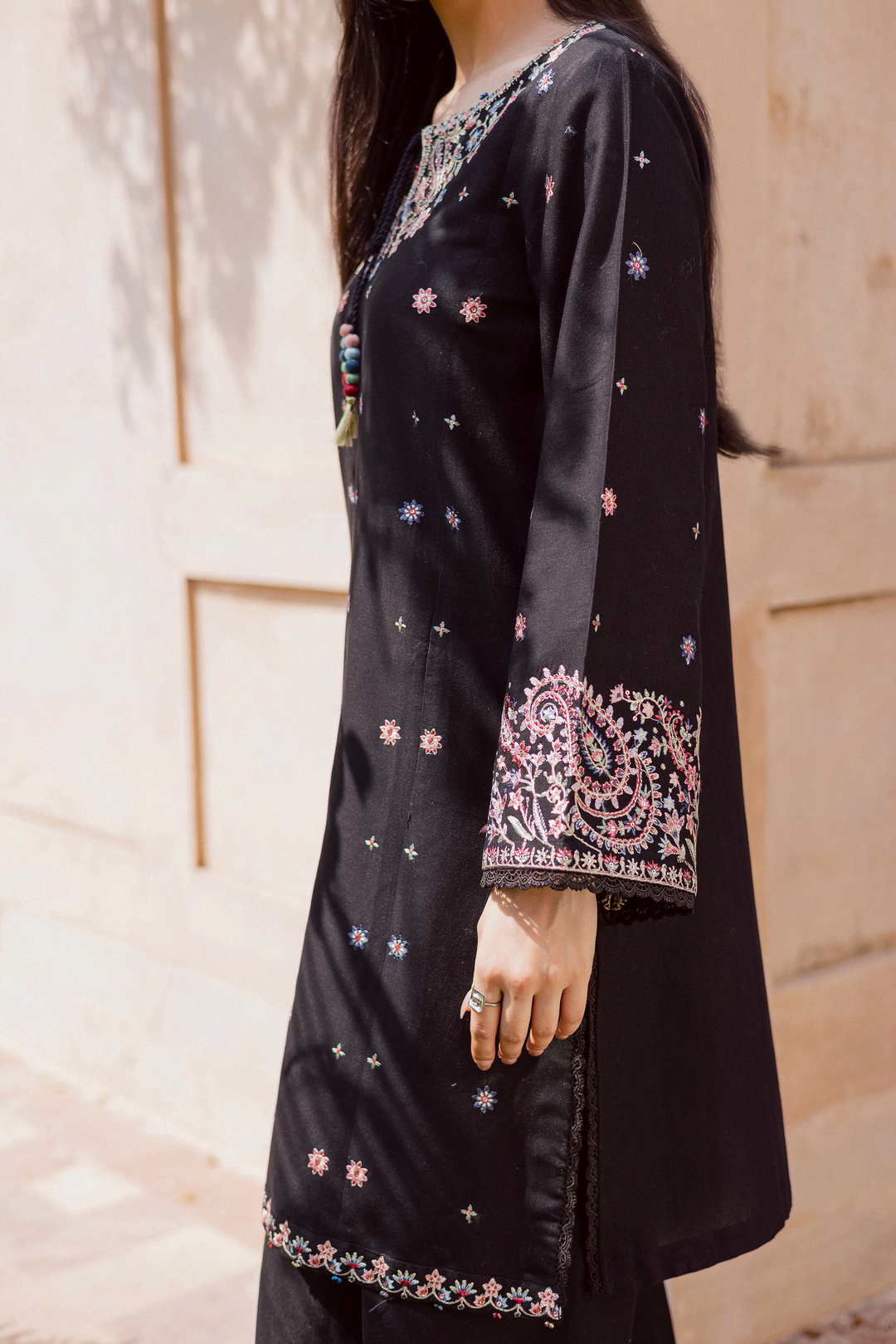 Riha 2Pc - Embroidered Khaddar Dress