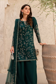 Aura Teal 3Pc - Embroidered Khaddar Dress