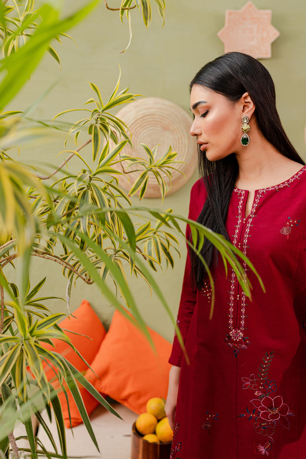 Parel 2Pc - Embroidered Khaddar Dress - BATIK