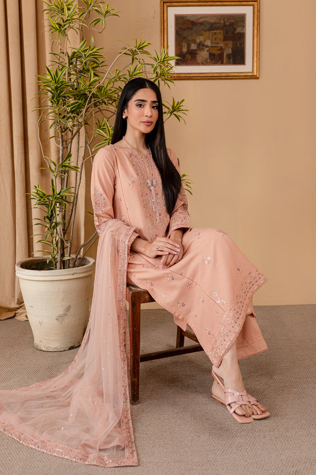 Duek 3Pc - Embroidered Karandi Dress