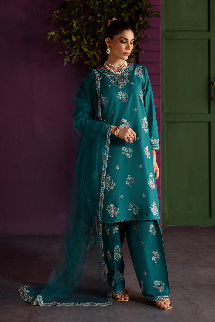 Aks 3Pc - Embroidered Solid Dress - BATIK