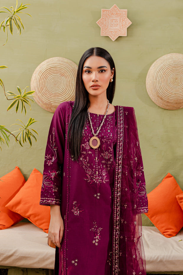 Muscat 3Pc - Embroidered Khaddar Dress - BATIK
