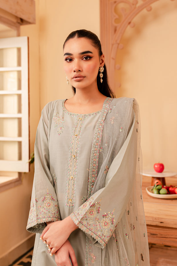 Story 3Pc - Embroidered Lawn Dress