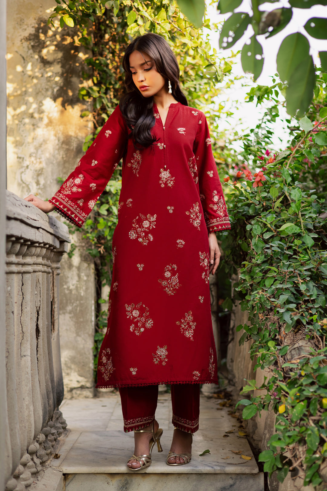 Arisu 2Pc - Embroidered Khaddar Dress