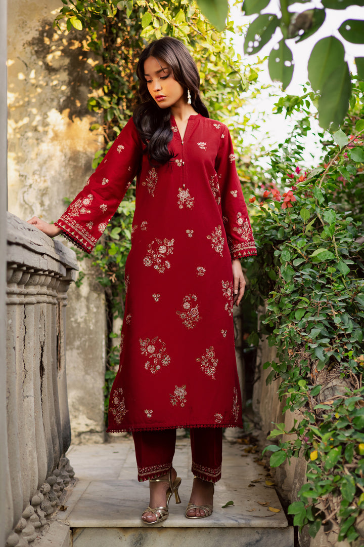Arisu 2Pc - Embroidered Khaddar Dress