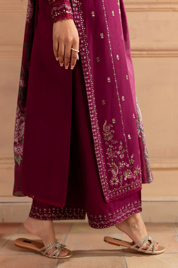 Evari 3Pc - Embroidered Khaddar Dress