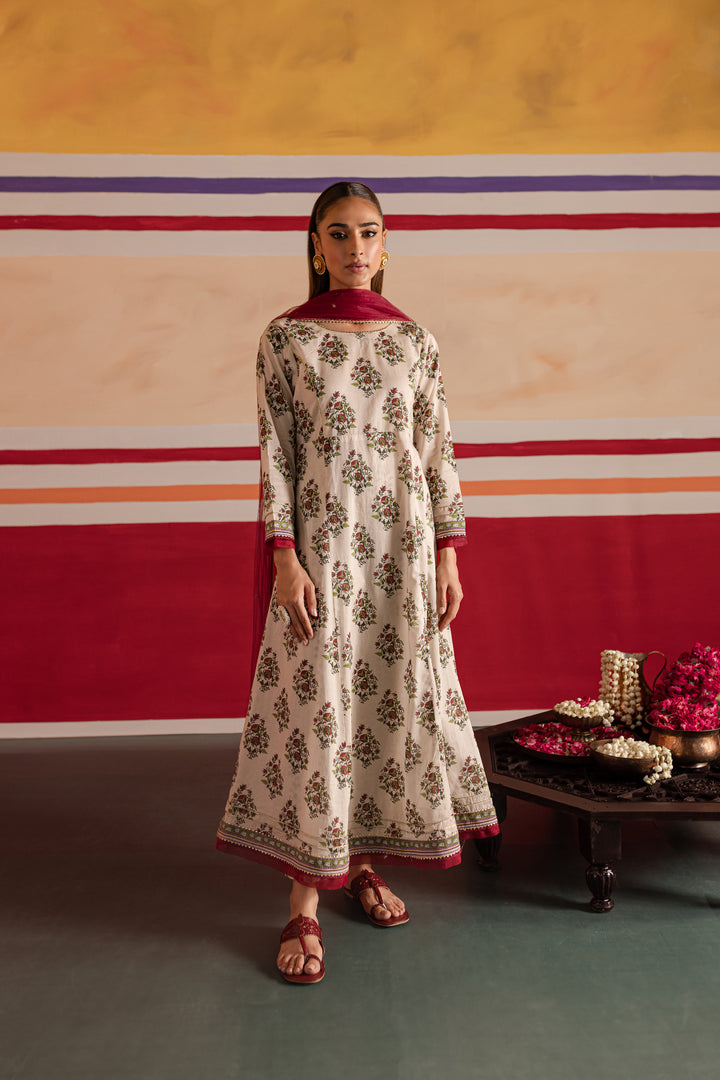 Jahan'Aara 3Pc - Printed Lawn Dress - BATIK