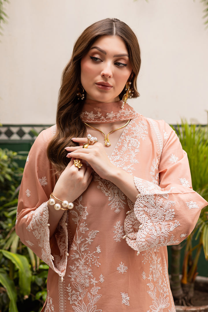 Peach Charm 3Pc - Festive Eid Pret